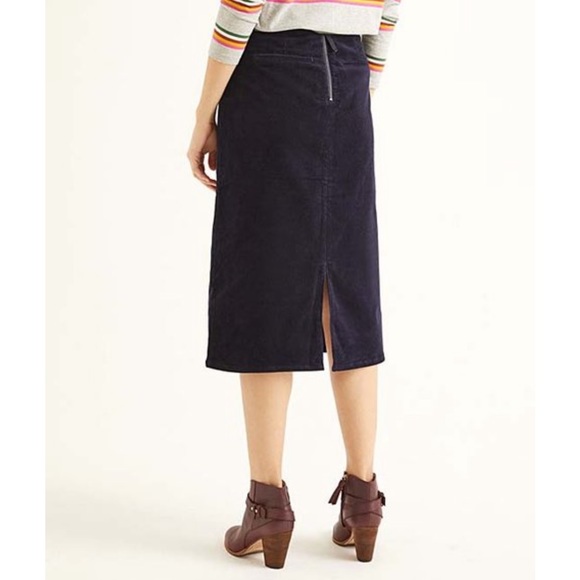 Boden NWT Navy Corduroy Midi Skirt size 8R - Picture 2 of 15